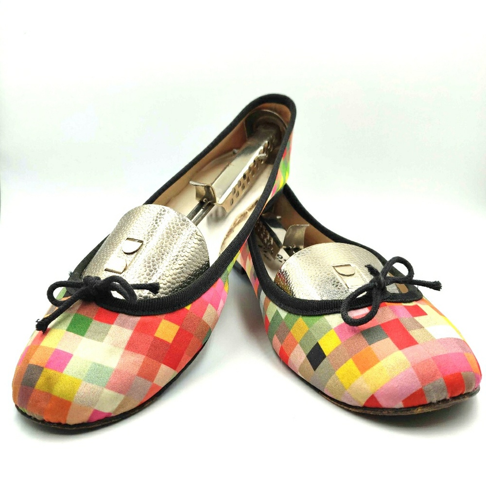 REPETTO Multi Color Check Cendrillon Ballet Flats